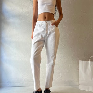 90s &#39;Guess&#39; White Jeans / Made in Canada / 30