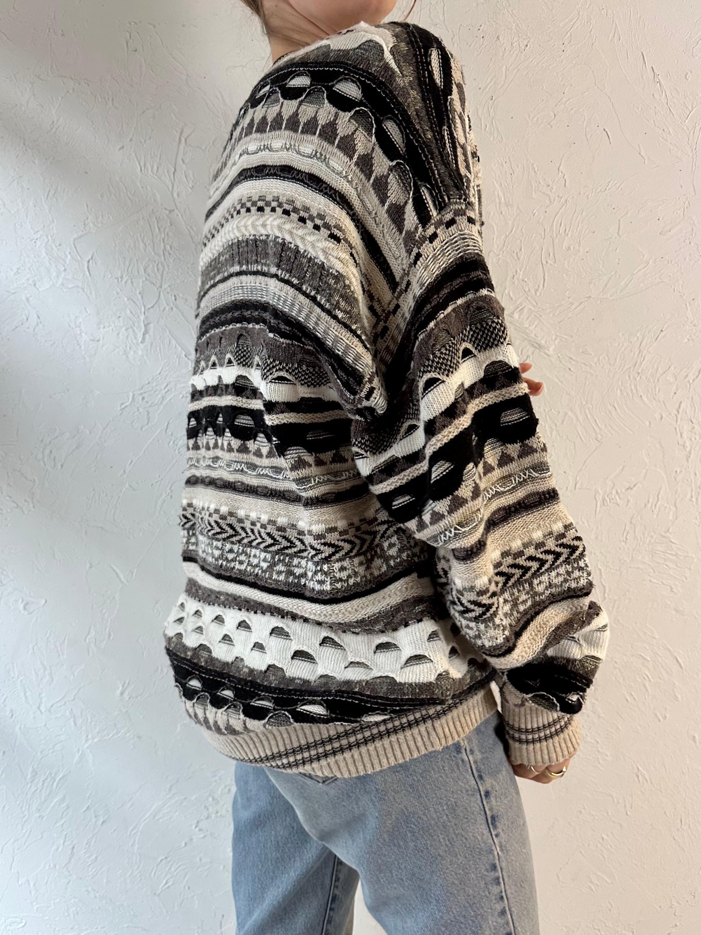 youyouyouTwins Florence Oversize Knit Vintage 90's Florence Tricot Coogi-Style Textured Knit Sweater