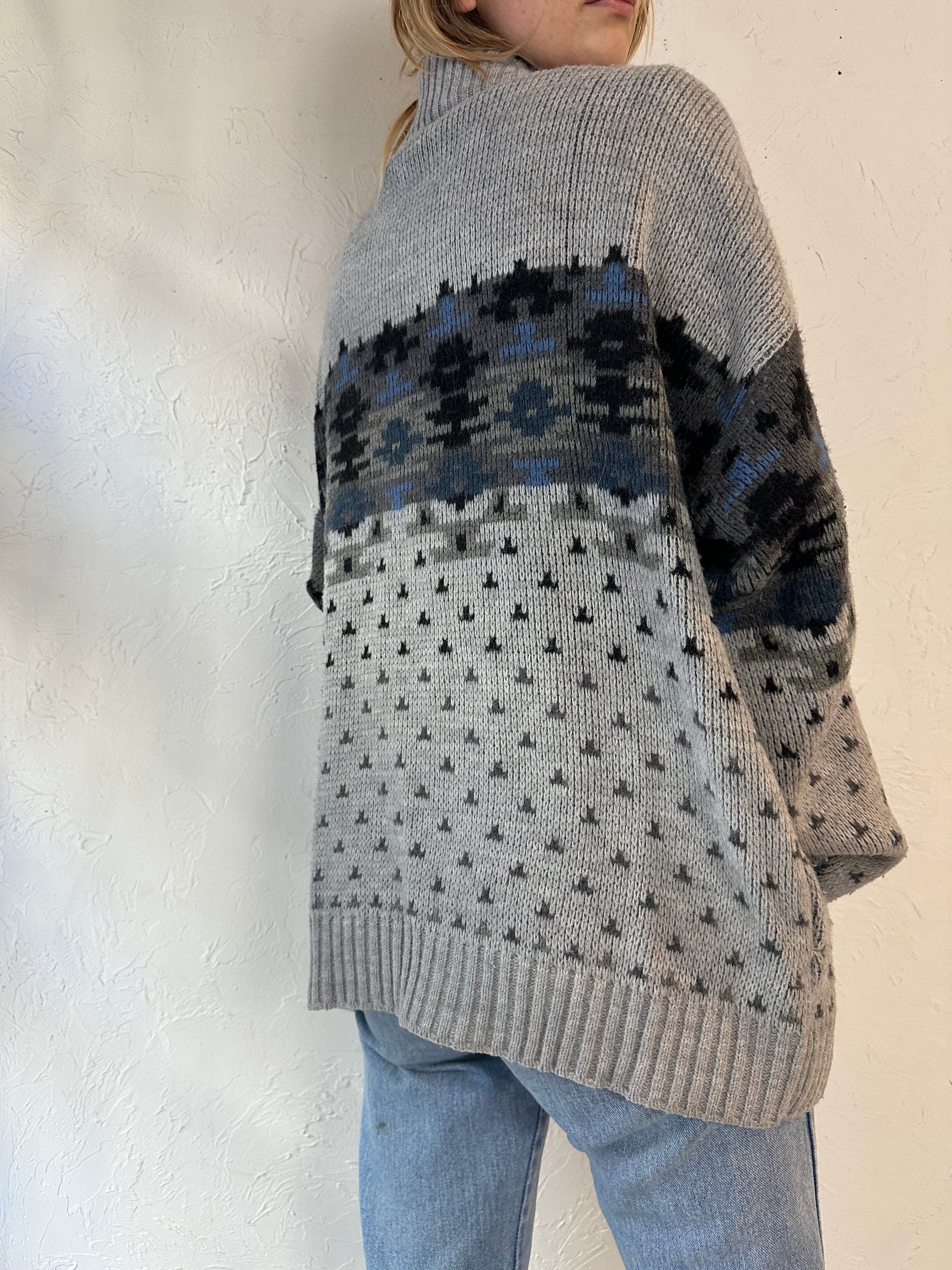 USA製 LONDON FOG Acrylic cardigan 90s 'london Fog' Gray Acrylic Knit Zip up Cardigan Sweater