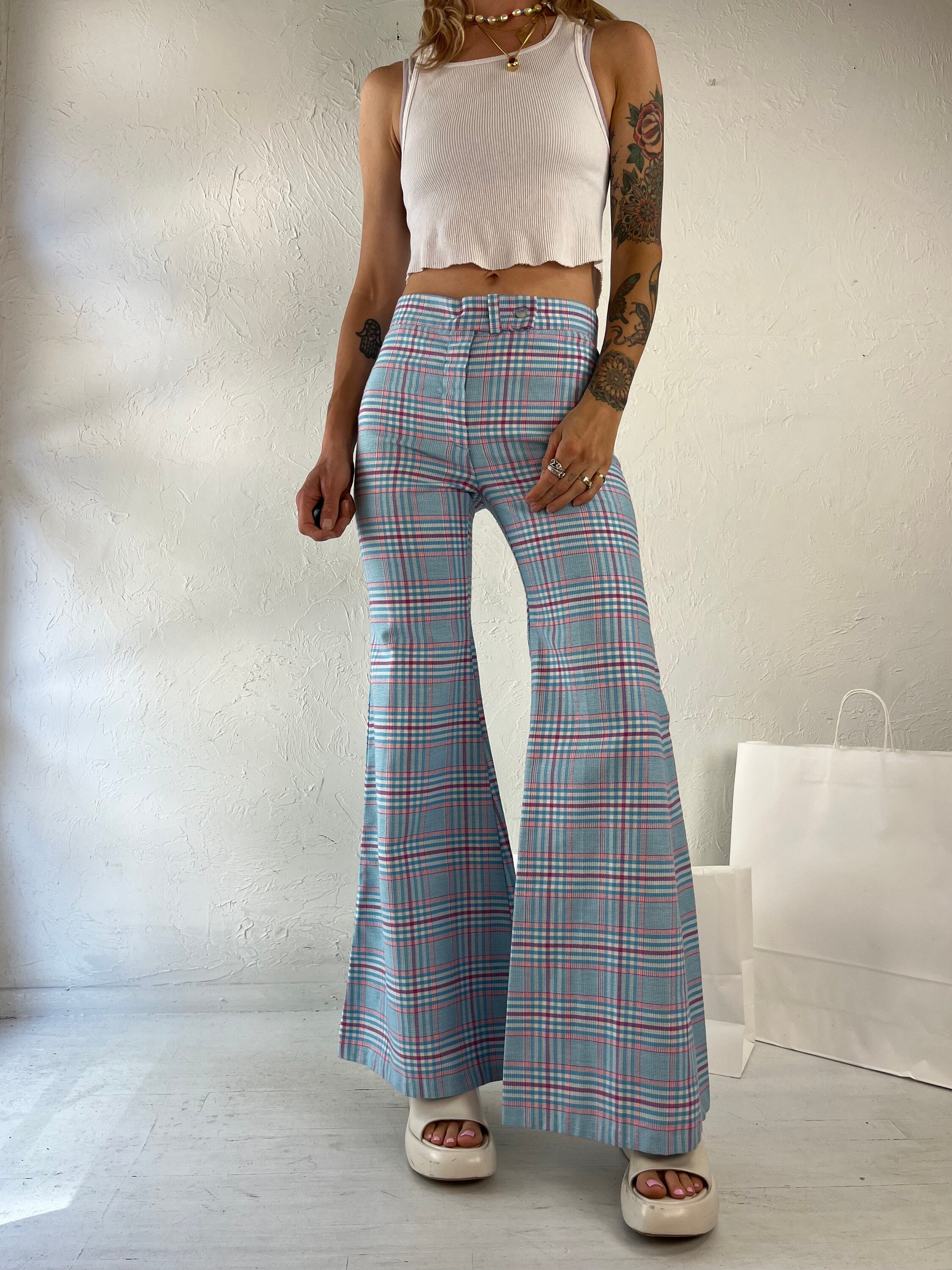 70s Plaid Flares 