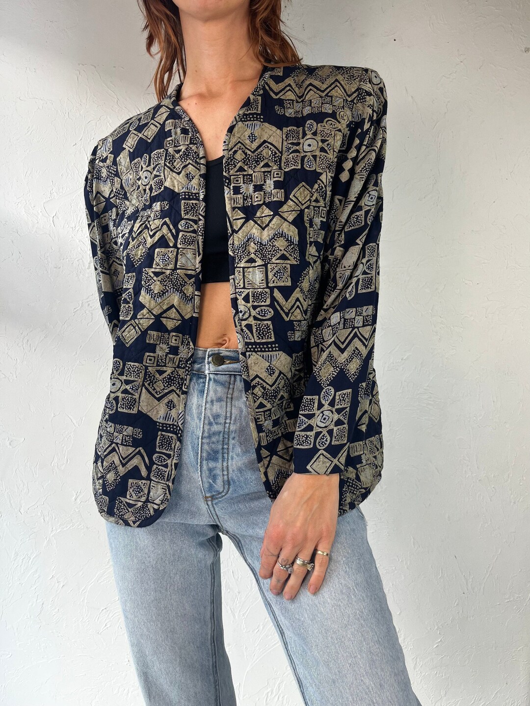 giacca in pura lana blu fatta a mano - Donna - Abbigliamento - di a