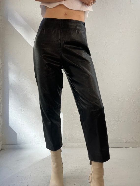 90s 'Danier' Black Leather Pants / 4 - Gem