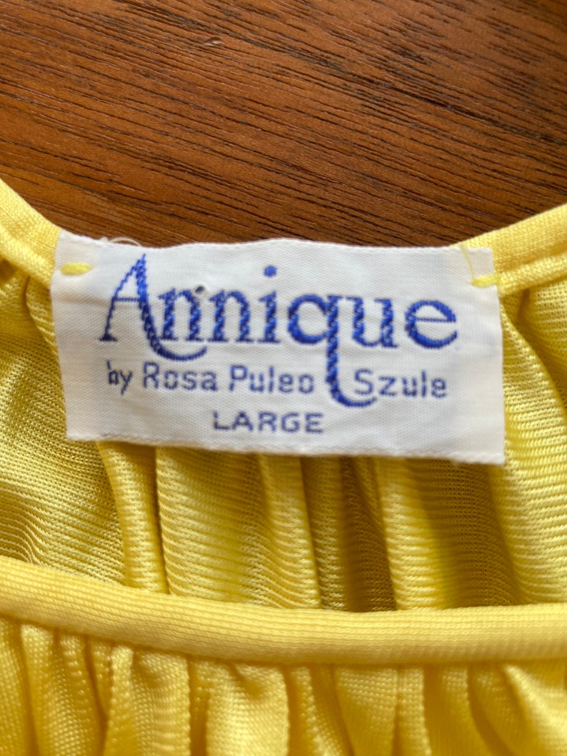 70s Yellow Nylon Night Dress Evening Dress Small Large