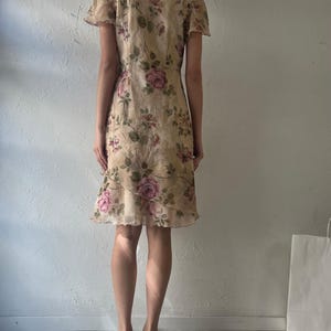 90s ‘SL Fashions’ Crinkle Polyester Mini Dress / Small