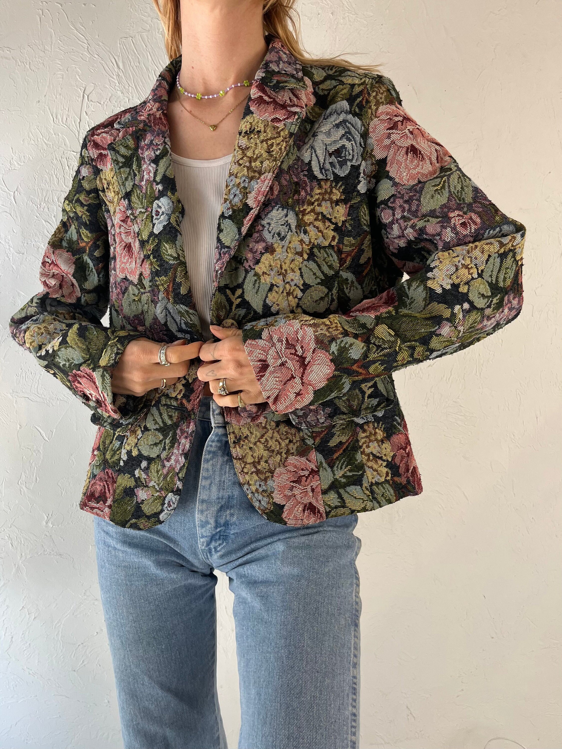 Tapestry Jacket W/floral Pattern