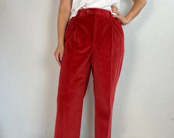 Pantalones de pana rojos de los años 80 / Talla mediana