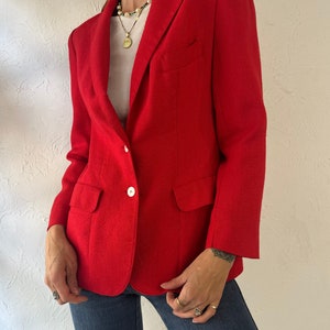 60s 70s 'Evan Picone' Red Blazer Jacket / Union Made / Small