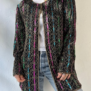 Chaqueta formal con cuentas de los años 80 &quot;Tiffany&#39;s Closet&quot; / Grande