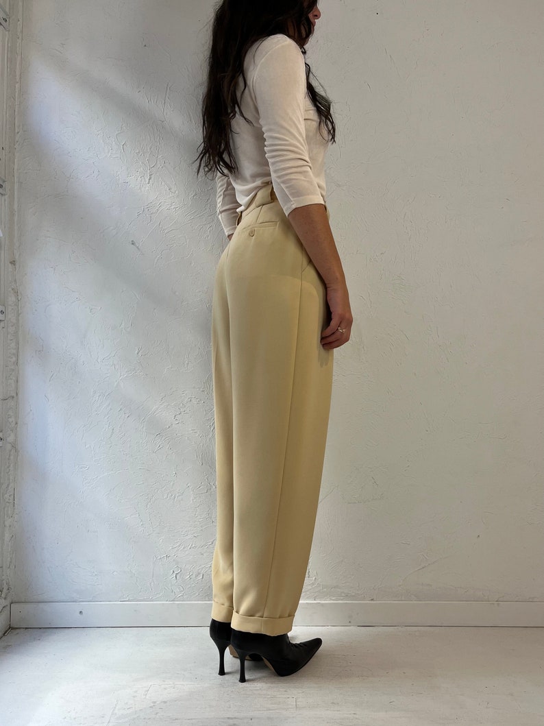 90s 'Jones New York' Pale Yellow Trousers / Small - Medium
