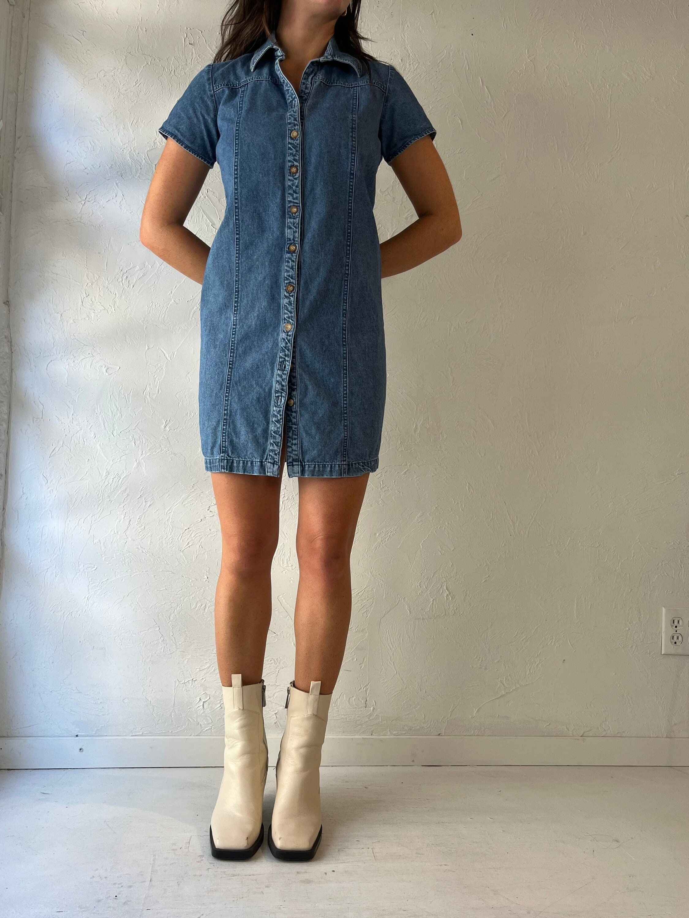 Short dress with jeans top