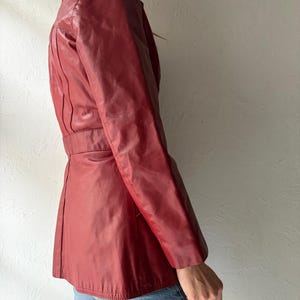 70s 'Sears' Burgundy Leather Jacket / Small
