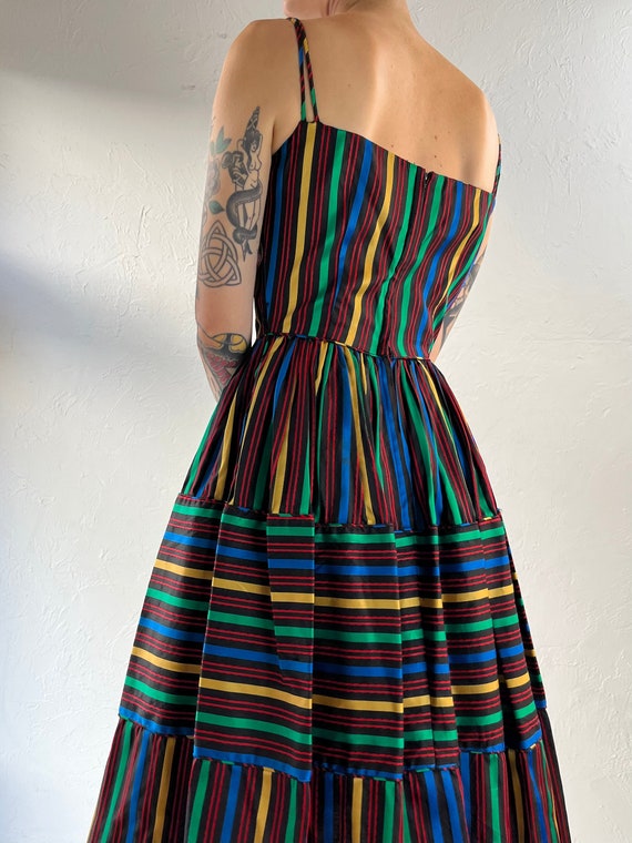 50s 60s 'Maggi Stover' Rainbow Striped Sleeveless… - image 2
