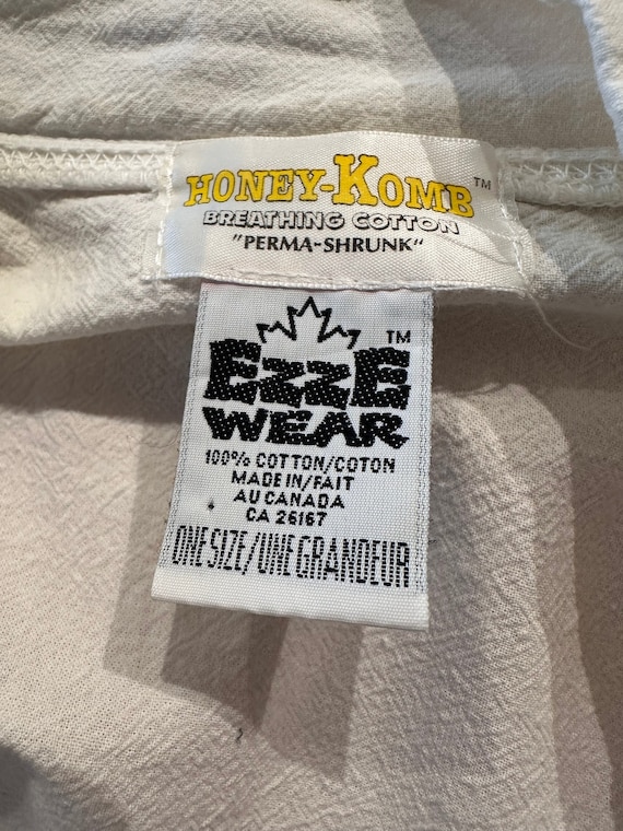 90s 'Ezze Wear' White Cotton Jacket / XL - image 8