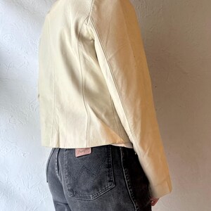 Y2K ‘OXYHO’ White Leather Jacket / Large
