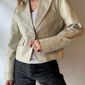 Y2K ‘OXYHO’ White Leather Jacket / Large