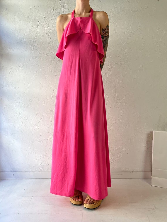 70s 'Gilmar' Pink Backless Dress / Union Made / S… - image 5