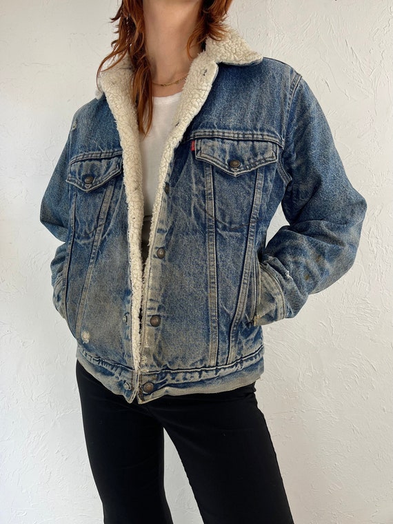90s 'levis' Shearling Lined Denim Jacket / Small - Etsy