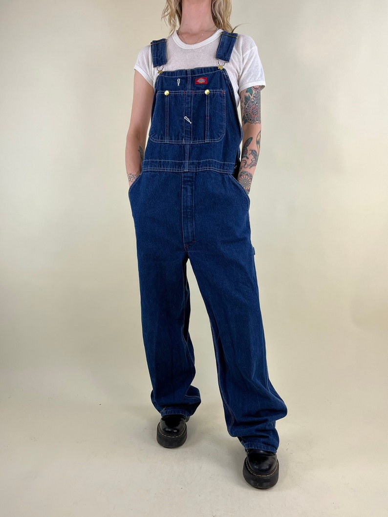 Y2K Dickies Denim Overalls / Large Etsy Australia