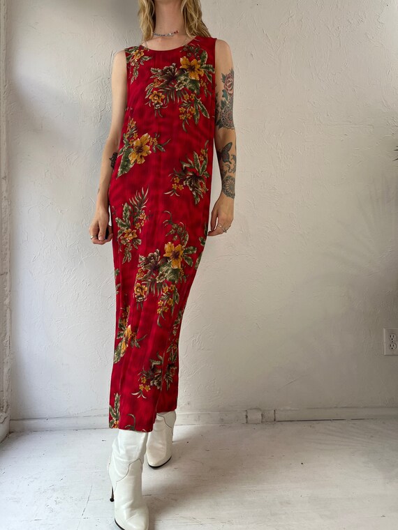 fitted lace wedding dress Jungle Bird Parrots Spaghetti Straps Red Hawaiian Dress Red / XL main image 1