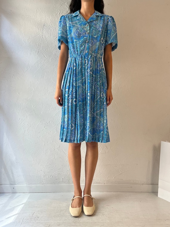 80s 'leo Damal' Blue Paisley Midi Dress / Small - Etsy