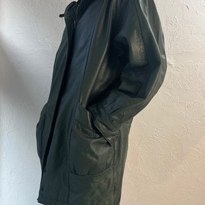 Y2K 'Jaqueline Ferrar' Green Leather Jacket / Small