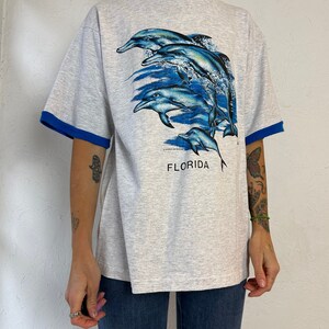 90s 'Bay Bridge' Florida Dolphin T Shirt / Large