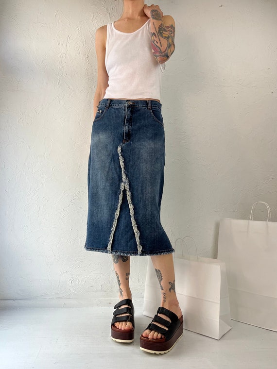 【BAON】Belmi Ribbon String Denim Midi Skirt Brooke' A-Line Denim Midi Skirt – The Main Street Exchange