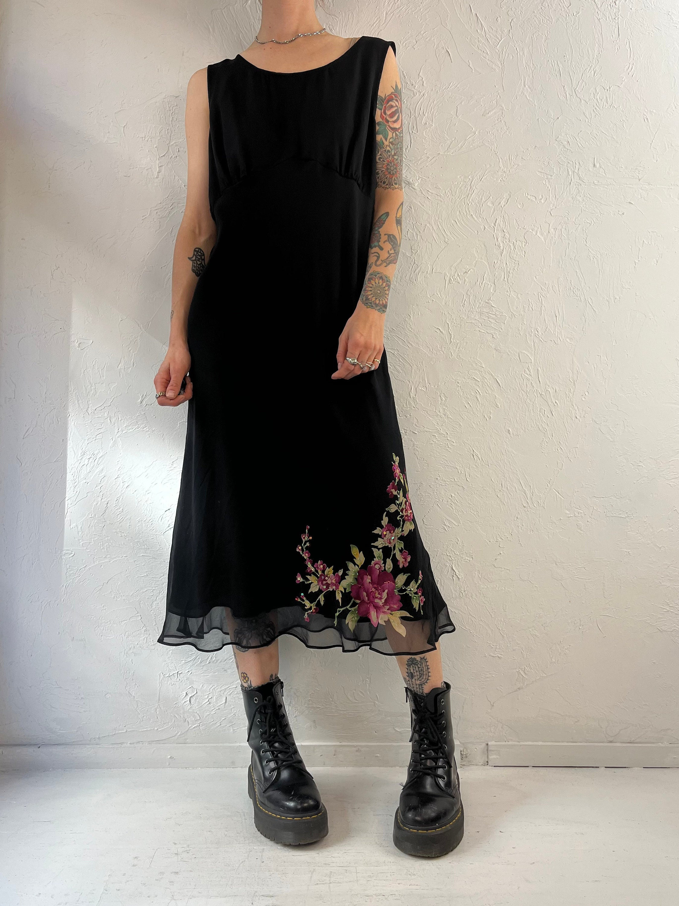 90s 'robbie Bee' Black Silk Dress / 14 - Etsy Singapore