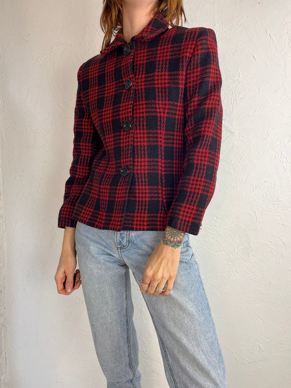 90s louben Red and Black Wool Jacket 6 Etsy Canada