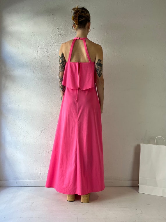 70s 'Gilmar' Pink Backless Dress / Union Made / S… - image 2