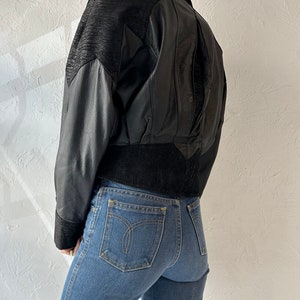 90s 'Chia' Black Leather Jacket / Small