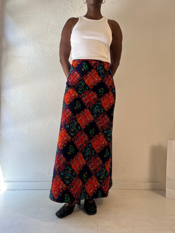 70s Handmade Quilted Maxi Skirt Medium Etsy Canada