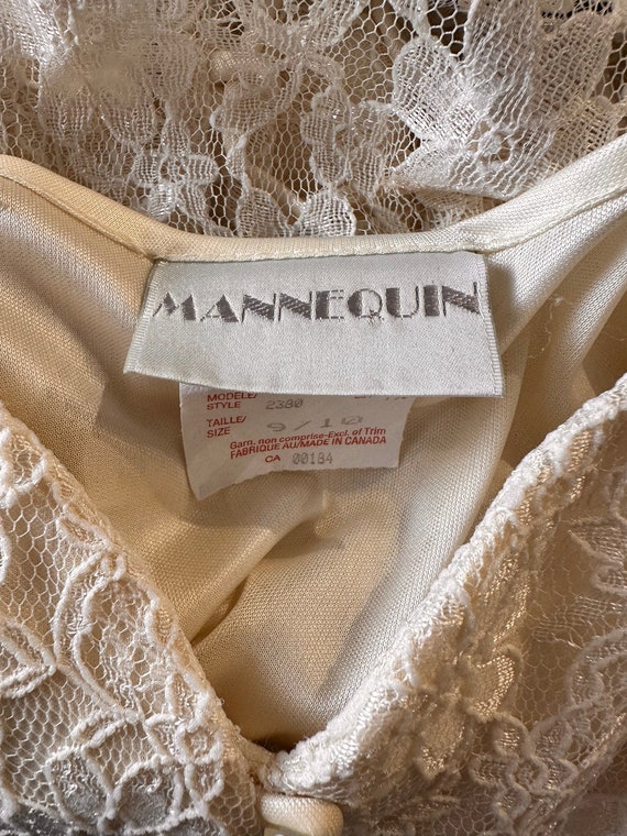 90s 'Mannequin' White Lace Mini Dress / Medium - image 7
