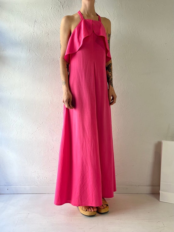 70s 'Gilmar' Pink Backless Dress / Union Made / S… - image 6