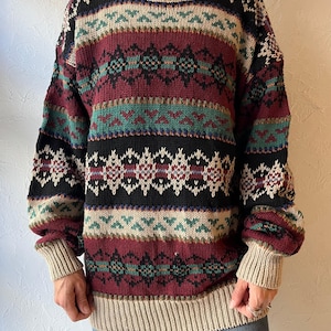 90s ‘Oliver Reed’ Cotton Knit Sweater / Large