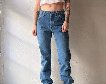Vintage 90s 'Wrangler' Extra Long Western Denim Jeans / 29