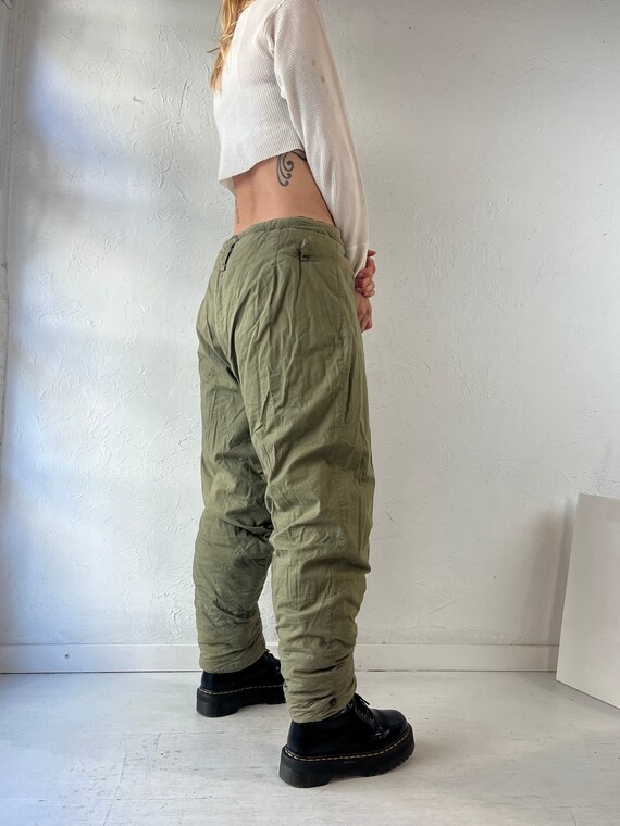 Vintage Army Green Quilted Pants / Medium - image 4