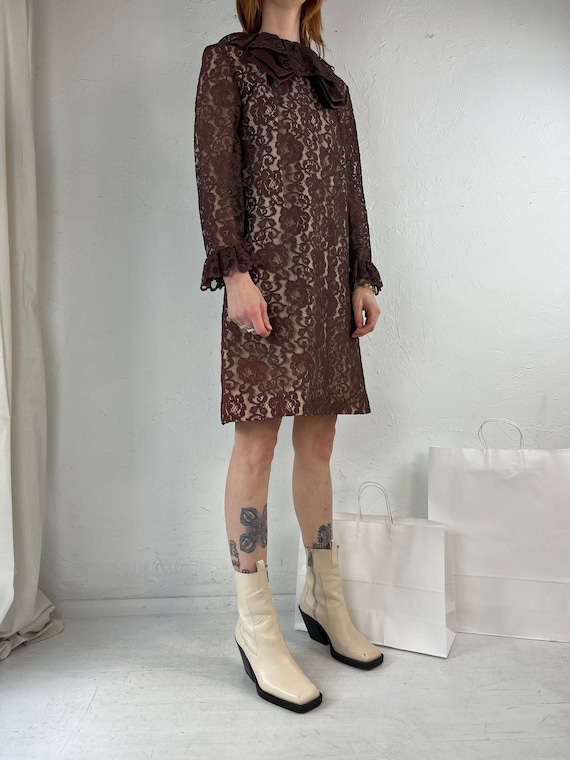 1950s Handmade Brown Lace Mini Dress / Small - Etsy