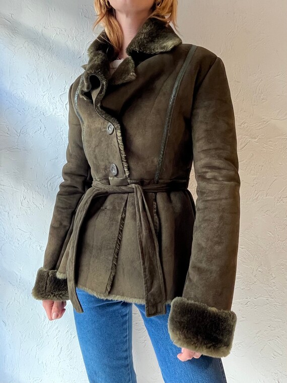 Green faux suede jacket cheap