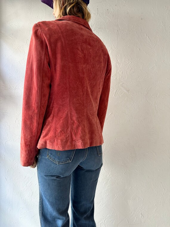 Y2k 'Danier' Red Suede Jacket / Small - image 6