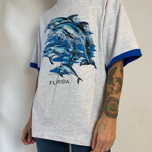 90s 'Bay Bridge' Florida Dolphin T Shirt / Large