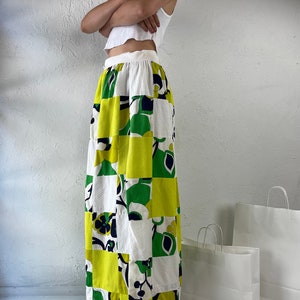 70s Handmade Patchwork Maxi Wrap Skirt / Small