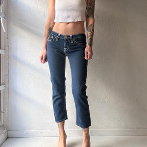 Y2k 'True Religion' Vintage 2000s Low Rise Denim Capri Jeans / 26