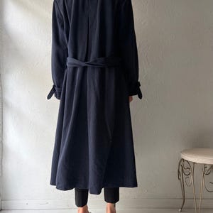 Vintage 'Pendleton' Navy Blue Wool Trench Coat / Medium
