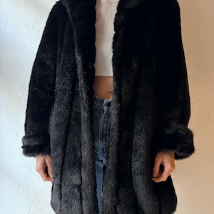 Dennis by Dennis Basso Black Faux Fur Hat Minimalist Quiet Luxury Winter Cap dennis basso | Accessories | Dennis Basso Luxe Black Faux  main image 3