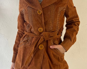 【70s】Euro Vintage Ethnic Suede Coat Vintage 70s Paisley Suede Jacket, Vera Pelle Jacket, 70s