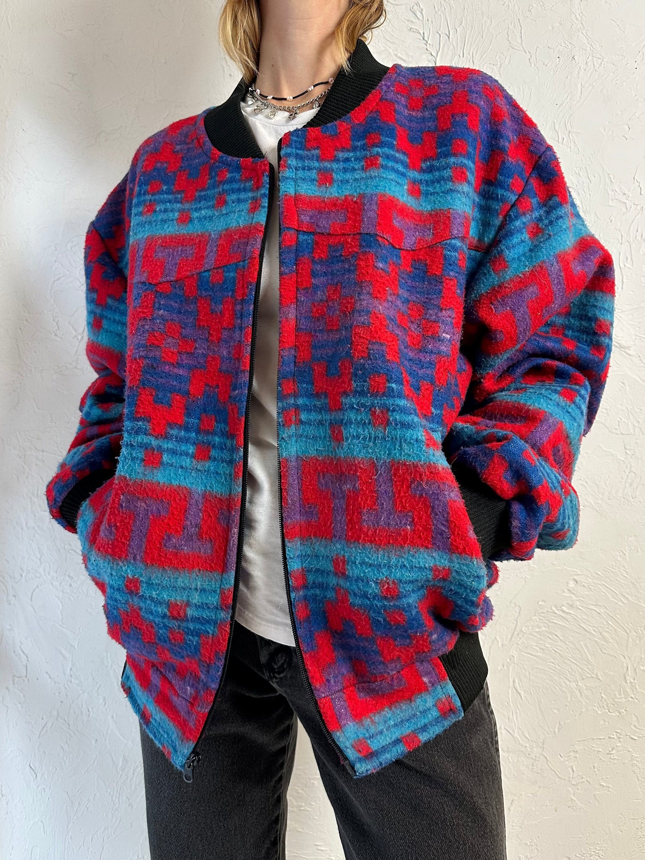 は*し様 vtg 80s short wool bomber jacket Vintage 'saddlesmith Outfitters' Bomber Jacket / Medium - Etsy
