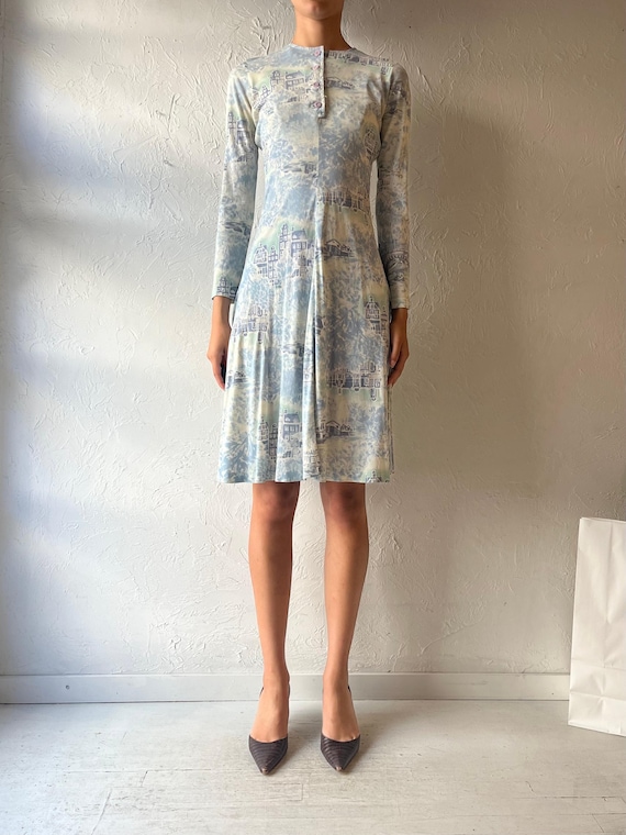 fall wedding guest dress blue ZAPAKA Women Queen Anne Dusty Blue Mother of the Bride Dress Lace Appliqued A Line Long Sleeves Wedding Guest Dress, Grey Blue / US10 main image 1
