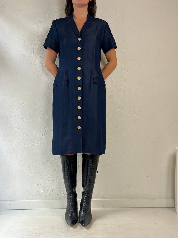 90s 'saks Fifth Ave' Navy Blue Button up Collared Dress / Medium - Etsy 90s 'saks Fifth Ave' Navy Blue Button up Collared Dress / Medium - Etsy