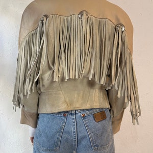 90s 'D'Piel Cevis' Two Tone Suede Leather Fringe Jacket / Medium